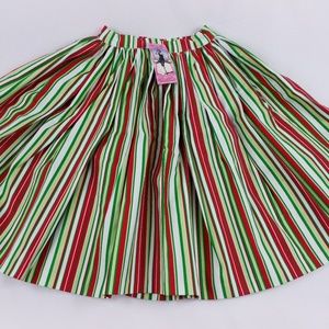 NWT Pinup Couture Christmas Stripe Circle Skirt XS